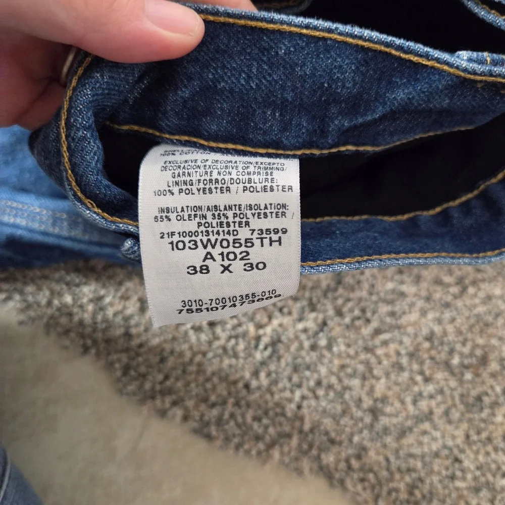 Wrangler‎ Riggs Workwear Mens Thinsulate Lined Jeans 38x30 Blue Denim 103W055TH